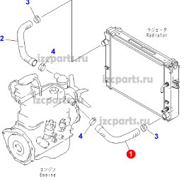 картинка Патрубок радиатора Komatsu-16 5k  нижний от магазина IZC