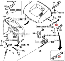 картинка Цилиндр капота Toyota #06 6f от магазина IZC