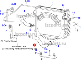картинка Патрубок радиатора Doosan-5  4d98e  нижний от магазина IZC