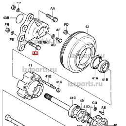 картинка Болт крепления уха переднего моста to-1 от магазина IZC