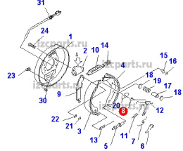 картинка Трос сервотормоза  3.5t Komatsu от магазина IZC