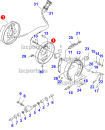 картинка Кожух основание сервотормоза Komatsu #2 rh от магазина IZC