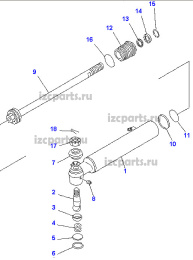 картинка Цилиндр управления в сборе Komatsu 12 серии от магазина IZC