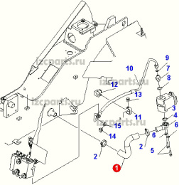 картинка Патрубок гидравлический  Komatsu #02 от магазина IZC